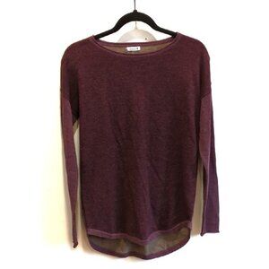 Smartwool Crew Neck Sweater Colorblock Purple Brown Size Small Outdoor GorpCore